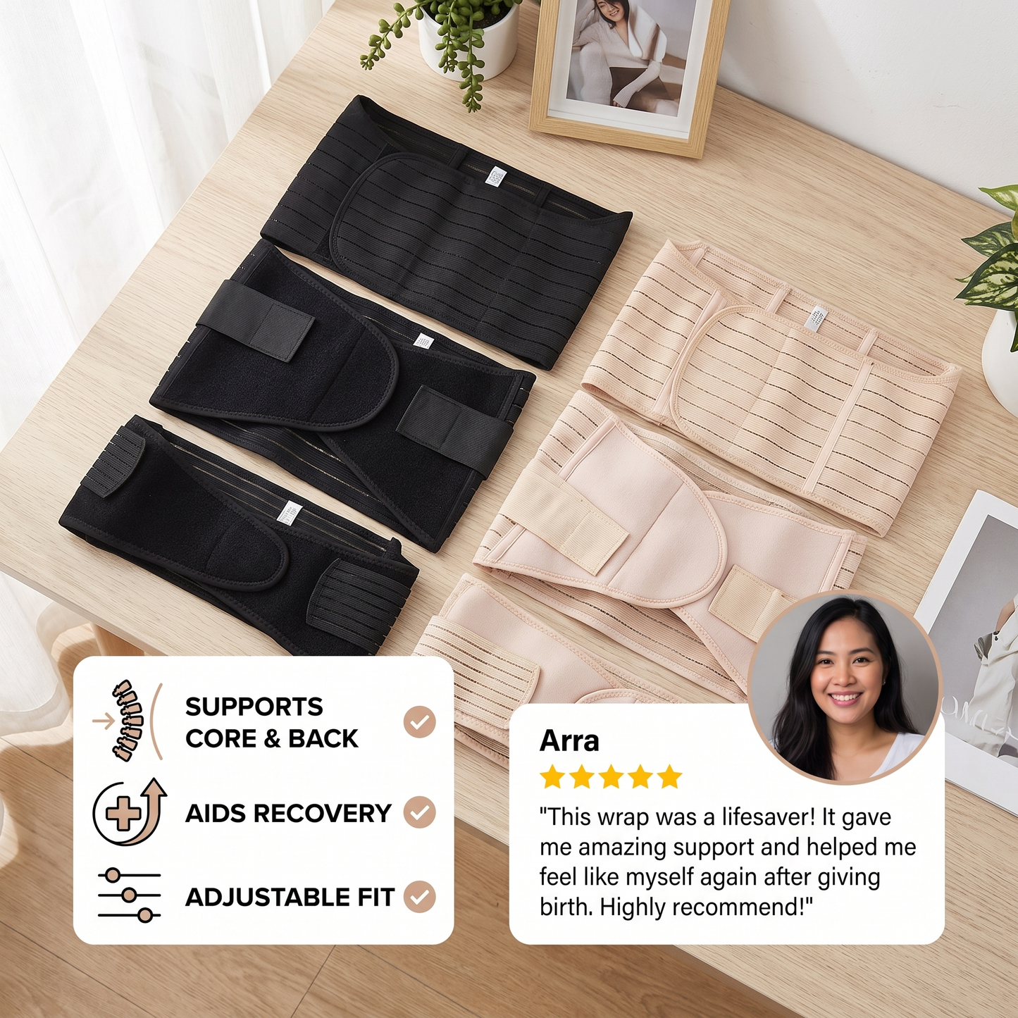 3-in-1 Postpartum Belly Support & Recovery Wrap