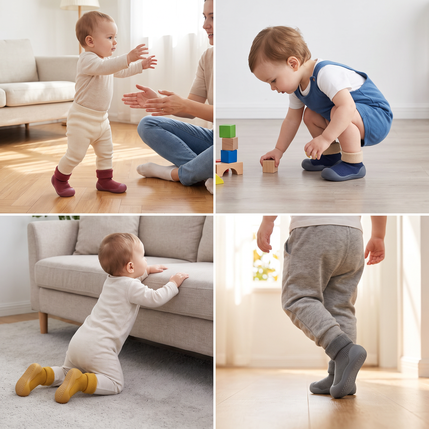 Warm Baby Walking Sock Shoes with Soft Non-Slip Soles