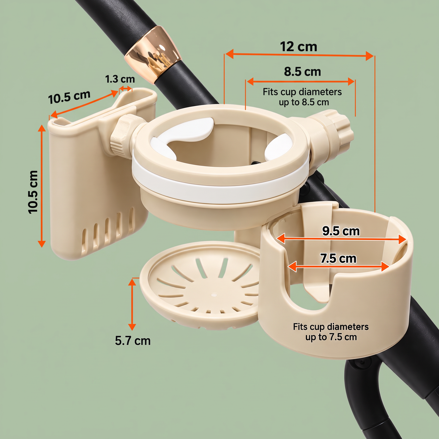 3-in-1 Baby Stroller Cup & Phone Holder