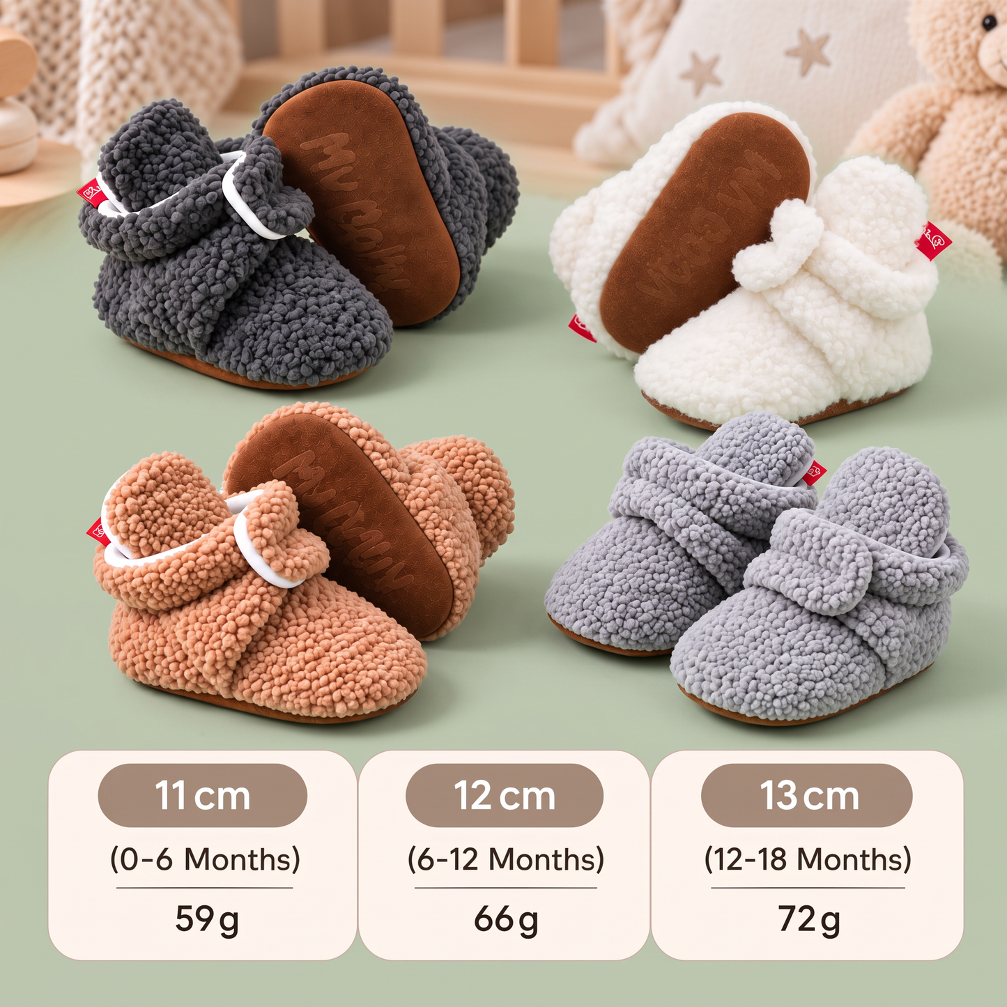 Warm & Cozy Sherpa Baby Booties for Winter