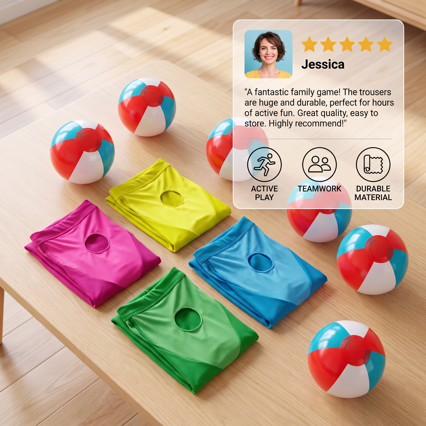 Clown trousers - catching ball family game