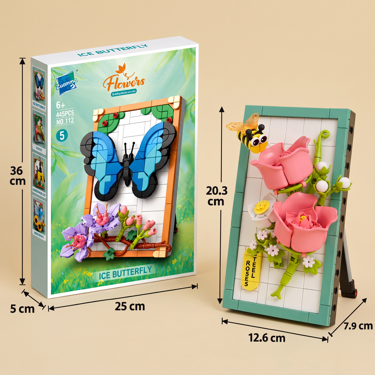 DIY 3D Nature Frame Building Blocks Set – Flowers & Insects