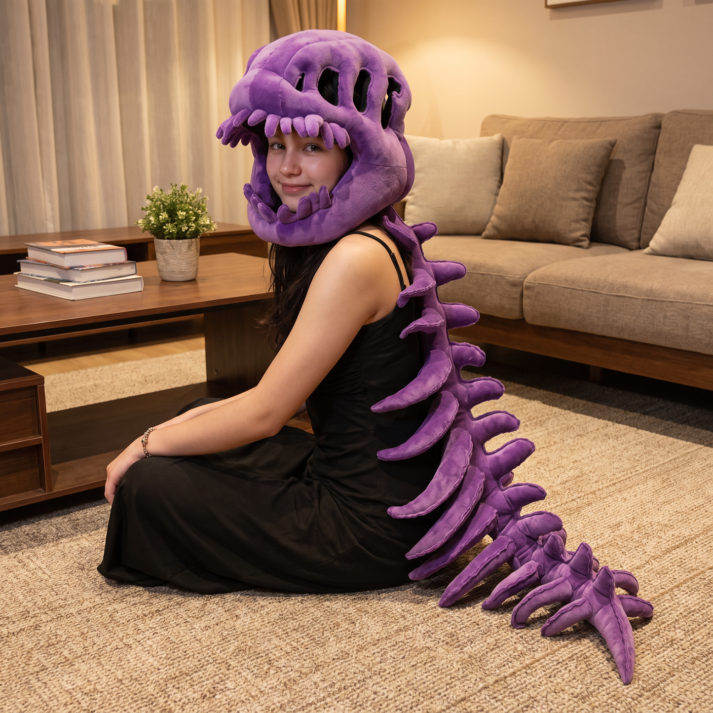 Funny Dinosaur Skeleton Plush Costume