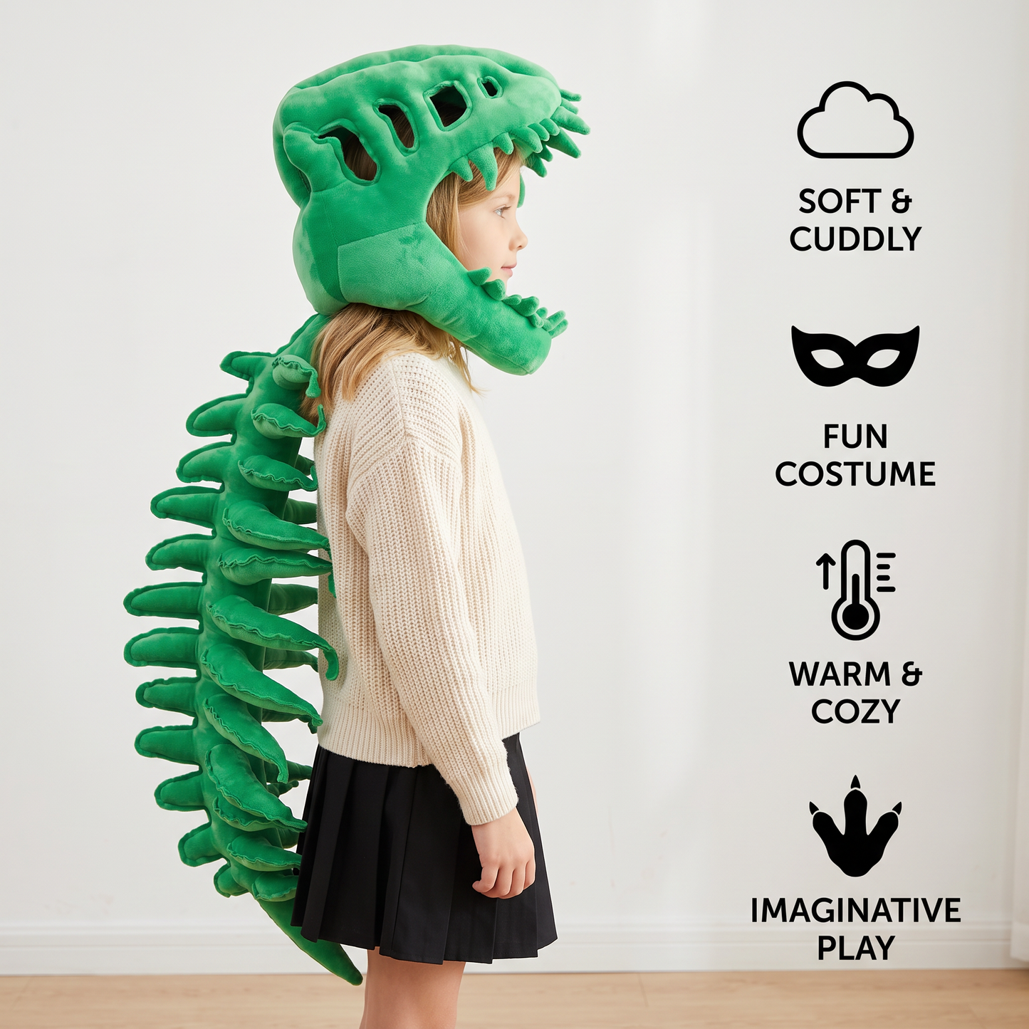 Funny Dinosaur Skeleton Plush Costume