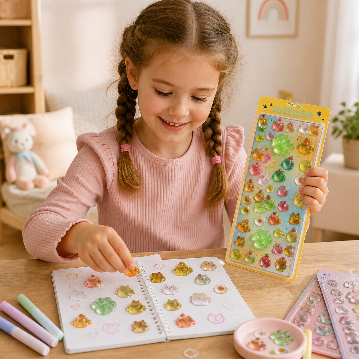 3D Squishy Pet Paw Stickers – Cute Puffy Stickers for Kids