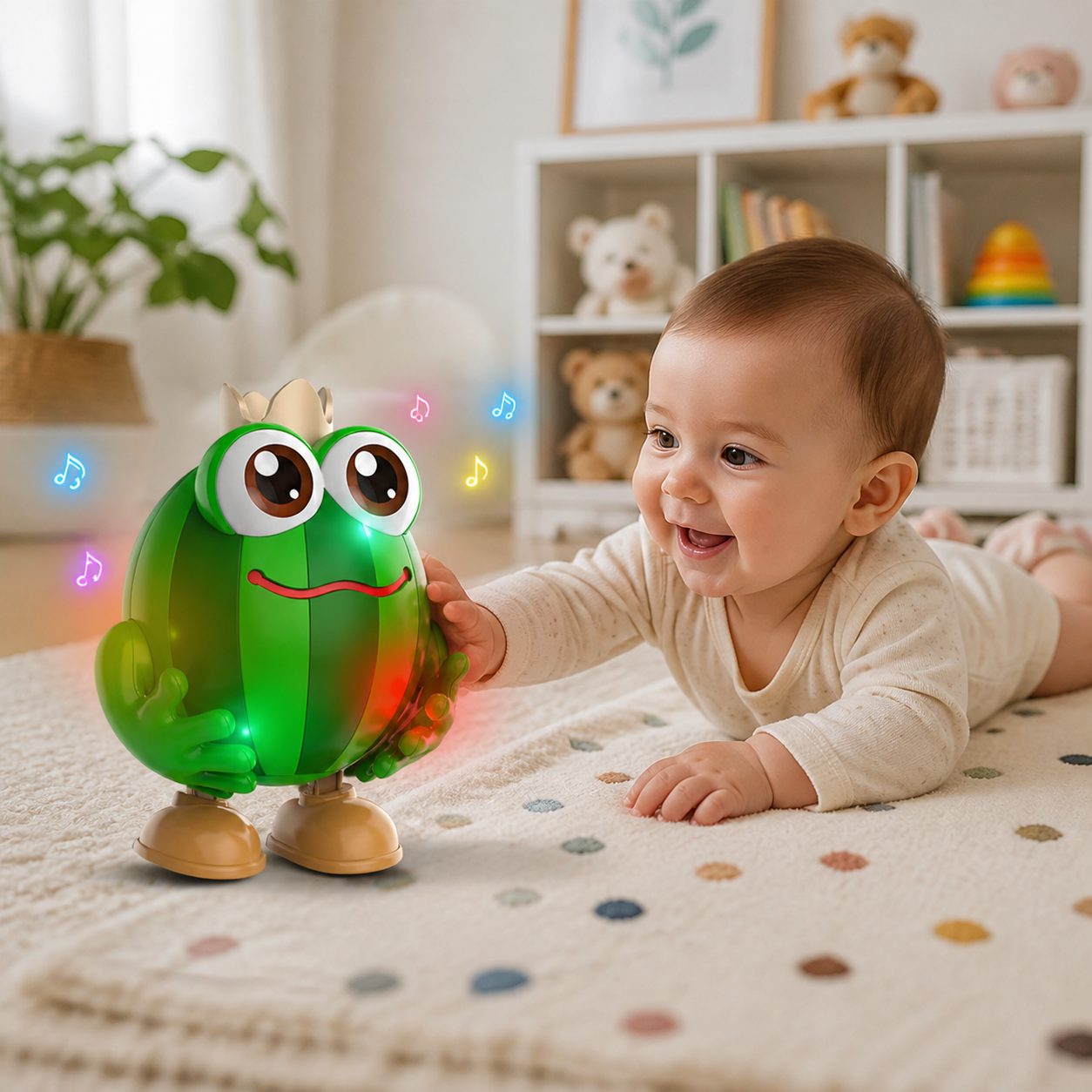 Dancing Watermelon Head-Up Tummy Time Toy with Lights & Music