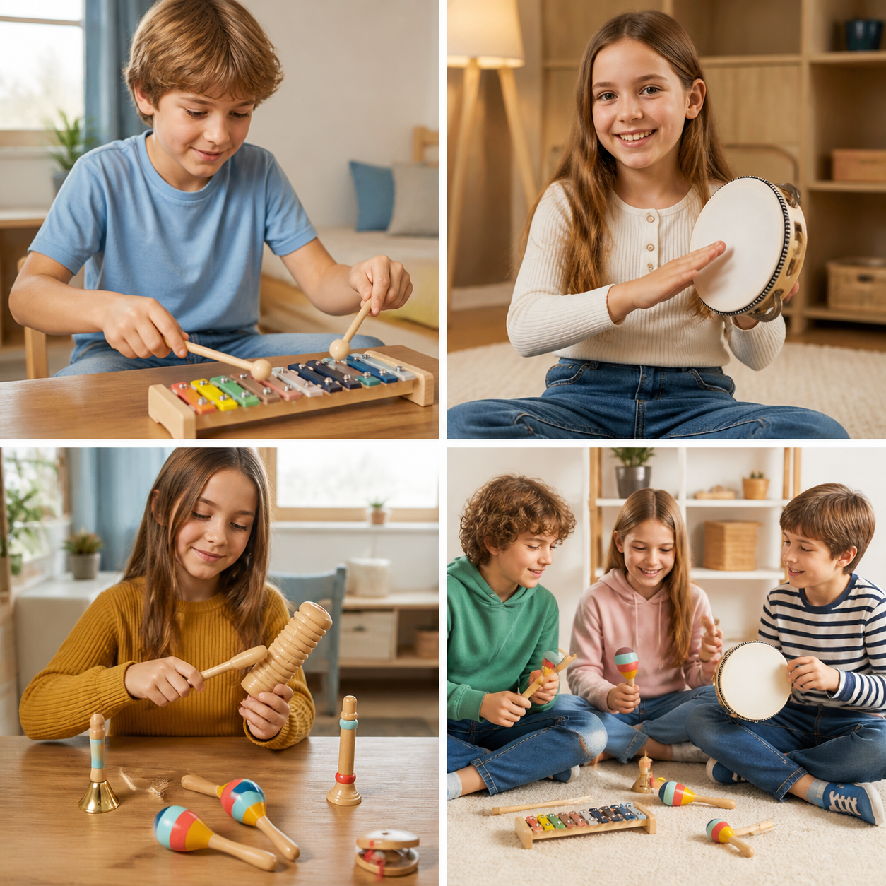 Wooden Musical Instrument Set – Montessori Percussion & Rhythm Learning Toys for Kids
