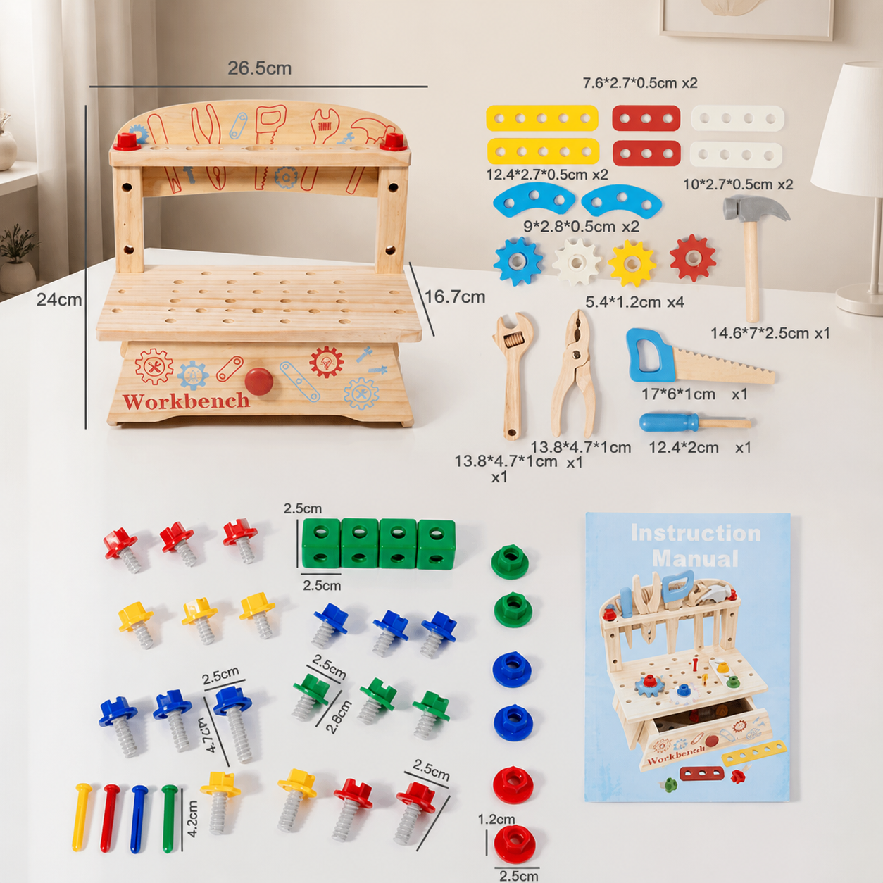 Wooden Kids Workbench & Tool Set – DIY Construction & Fine Motor Skills Learning Toy