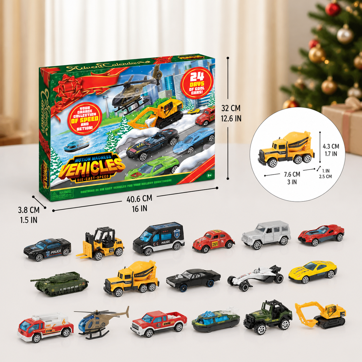 Christmas Die-Cast Car Advent Calendar for Kids