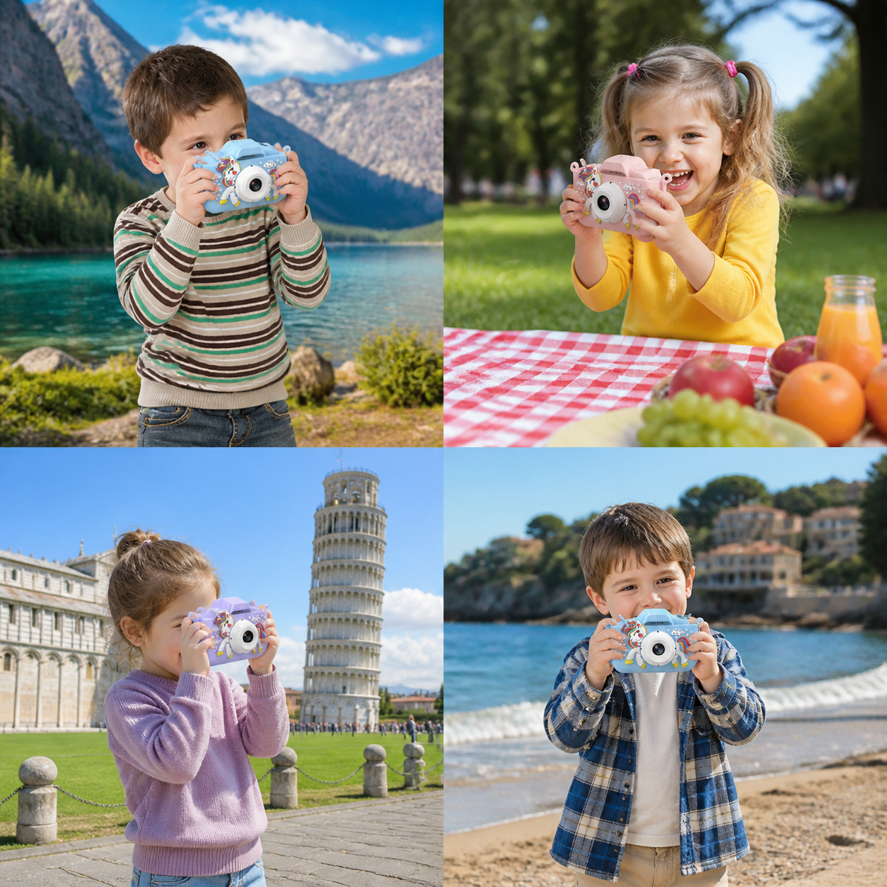 Rechargeable Kids’ Digital Camera with Selfie Mode, HD Video & Silicone Case