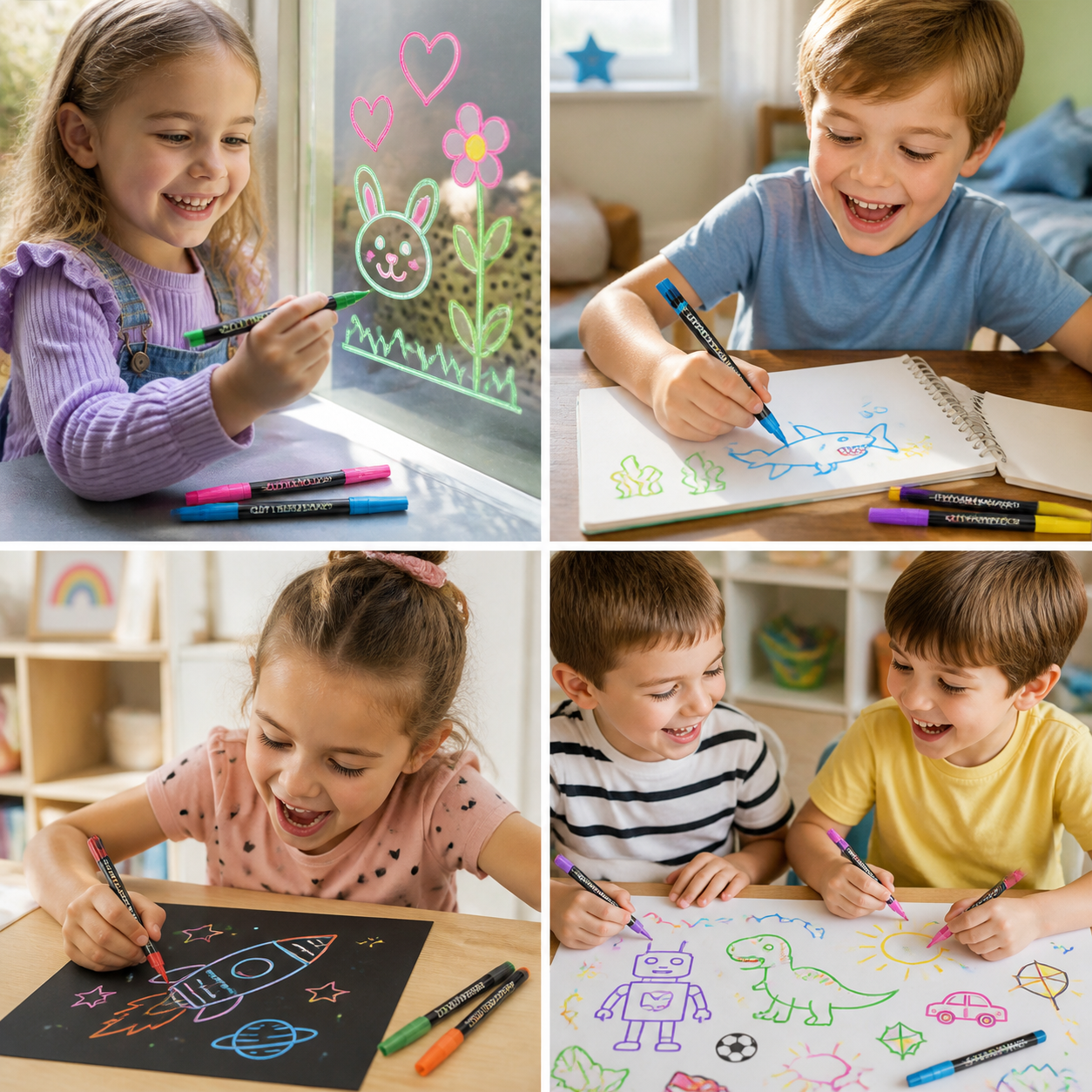 Outline Shimmer & Metallic Glitter Marker Set