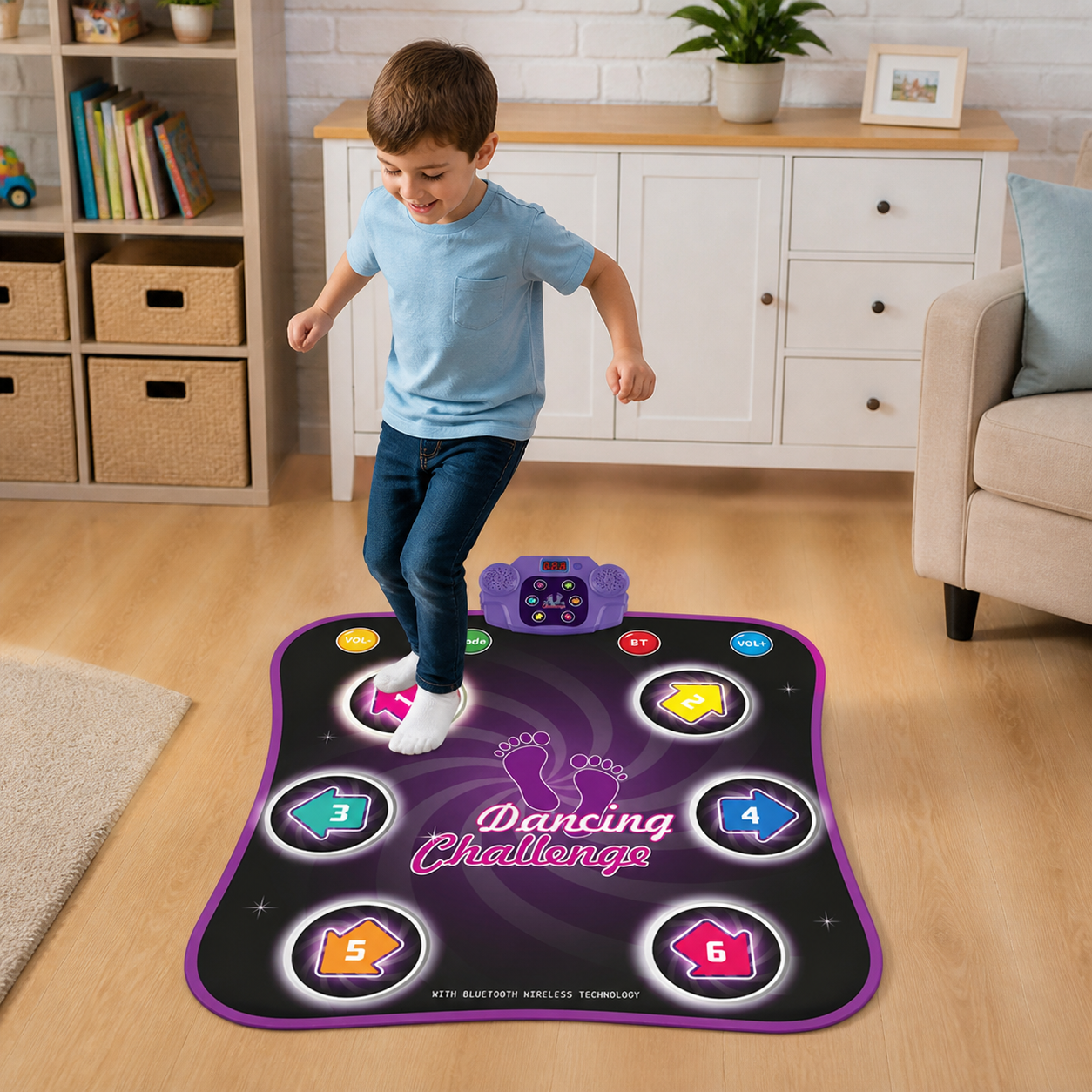 Kids’ Light-Up Bluetooth Dance Mat with 5 Game Modes