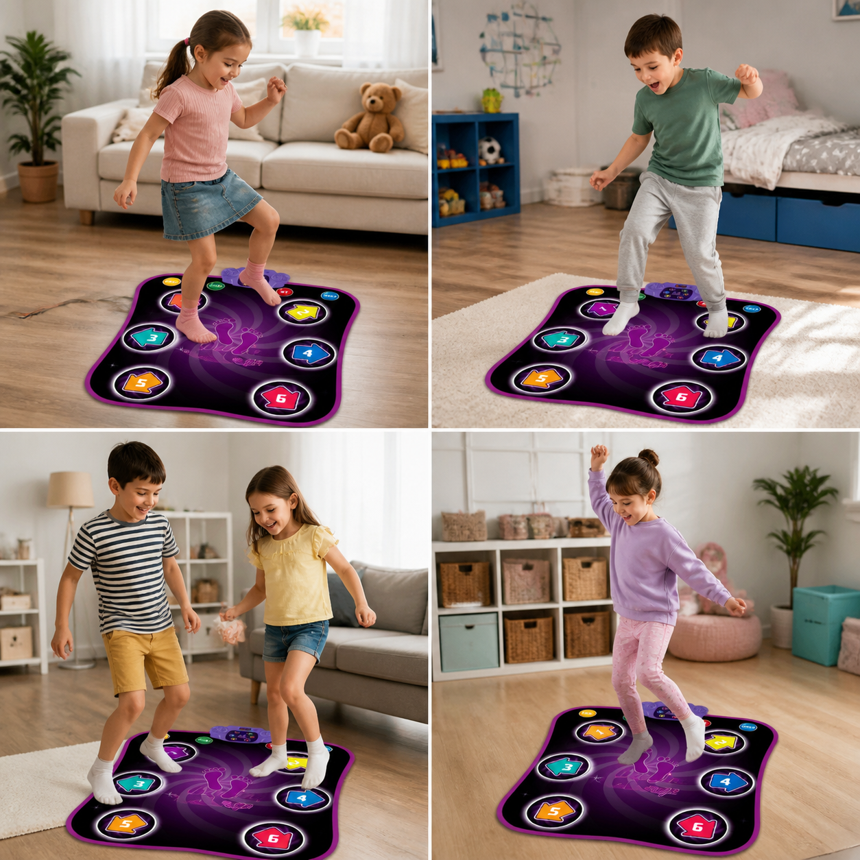 Kids’ Light-Up Bluetooth Dance Mat with 5 Game Modes