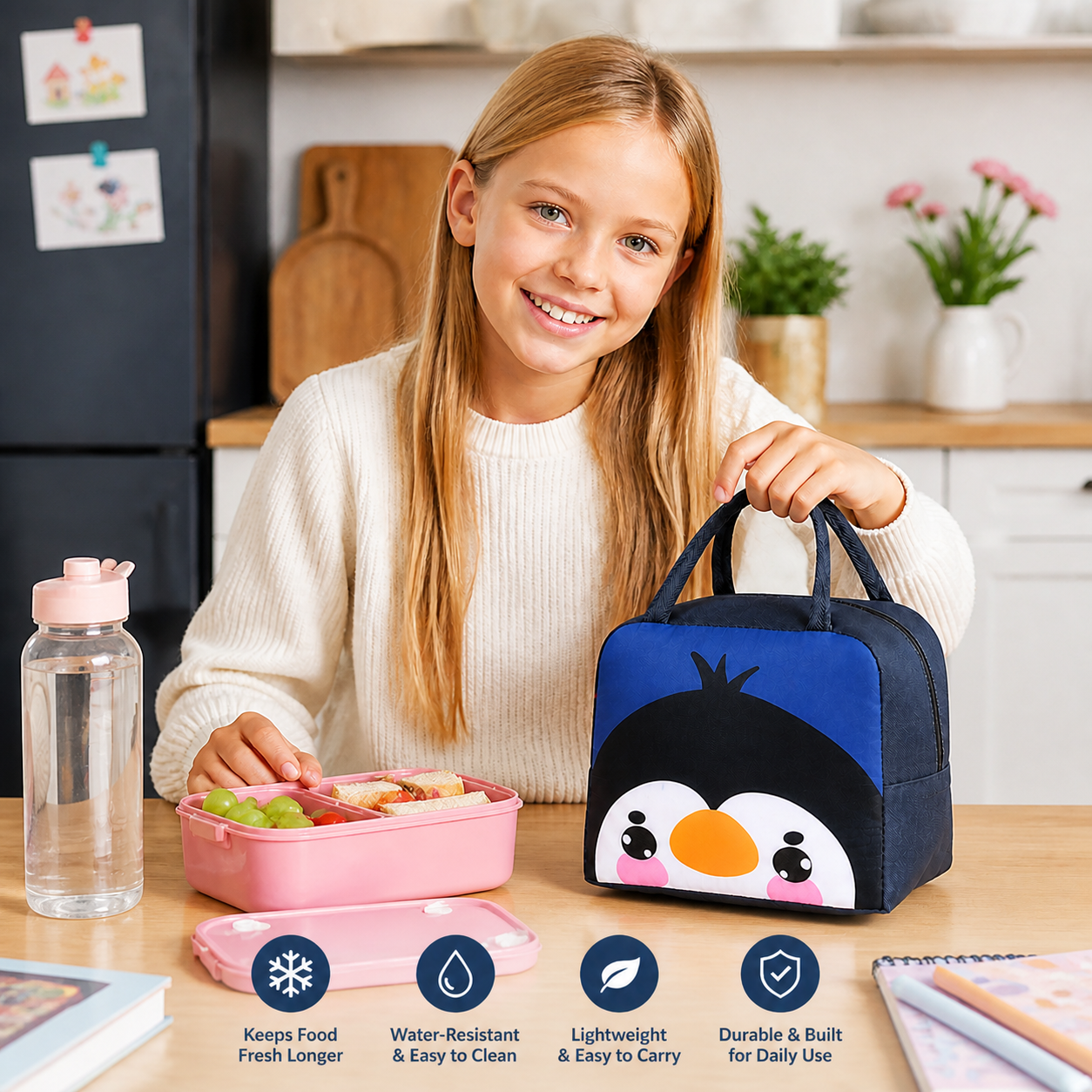 Cartoon Animal Insulated Lunch Bag for Kids