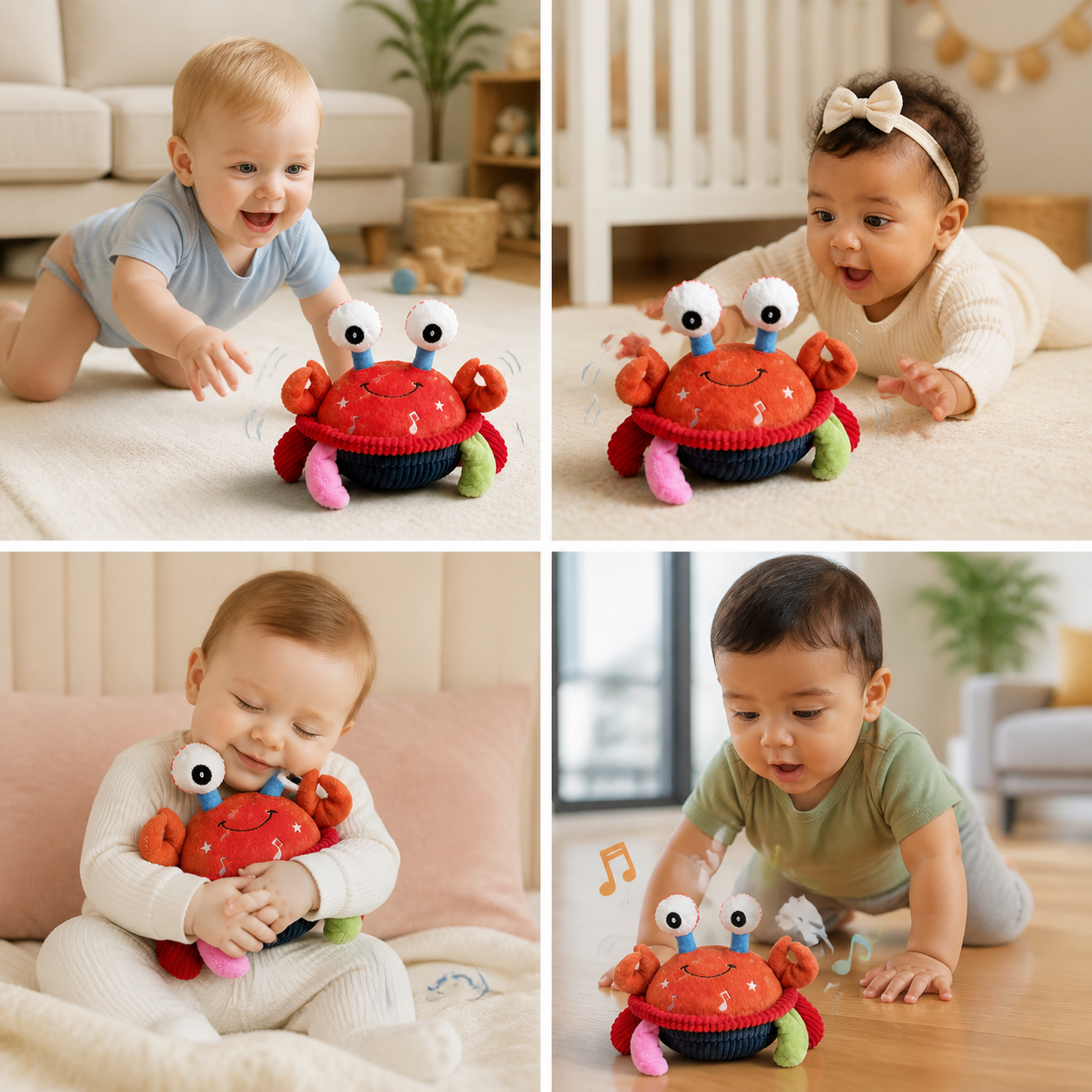 Interactive Musical Crab with Voice Function – Moving Educational Toy for Babies