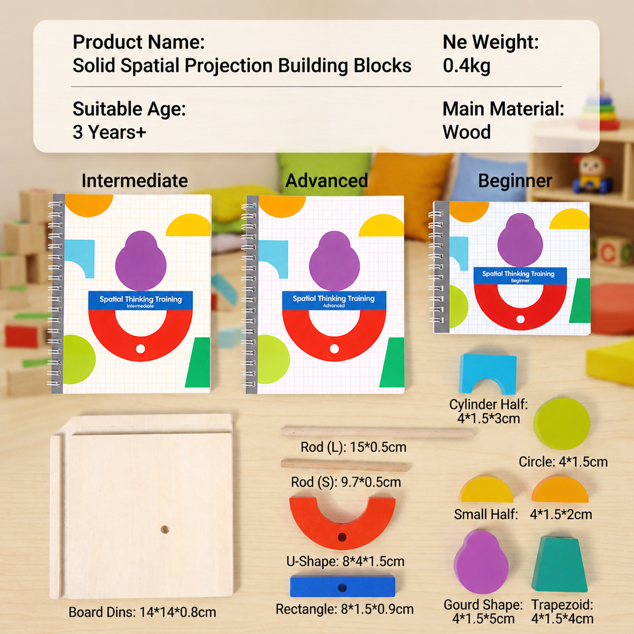 Wooden 3D Shadow Matching & Spatial Thinking Puzzle for Kids
