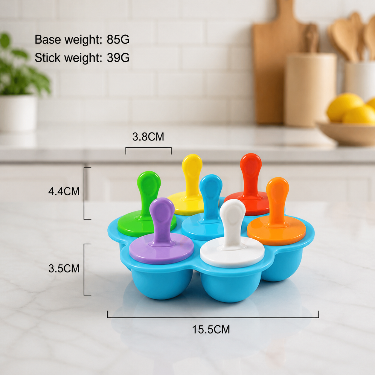 7-Piece Silicone Popsicle Mold – Reusable Ice Pop Maker for Kids