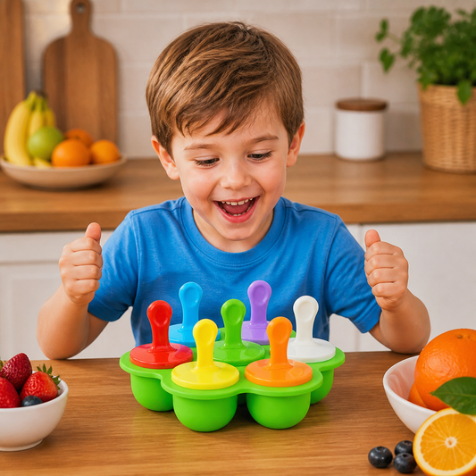 7-Piece Silicone Popsicle Mold – Reusable Ice Pop Maker for Kids