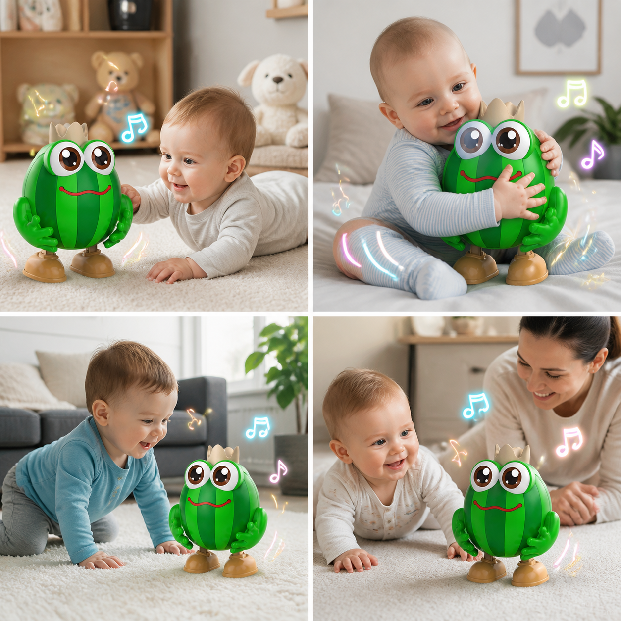 Dancing Watermelon Head-Up Tummy Time Toy with Lights & Music
