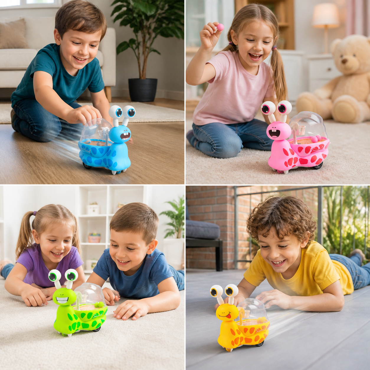 3-in-1 Moving Snail Toy with Basketball Hoop & Telescopic Eyes