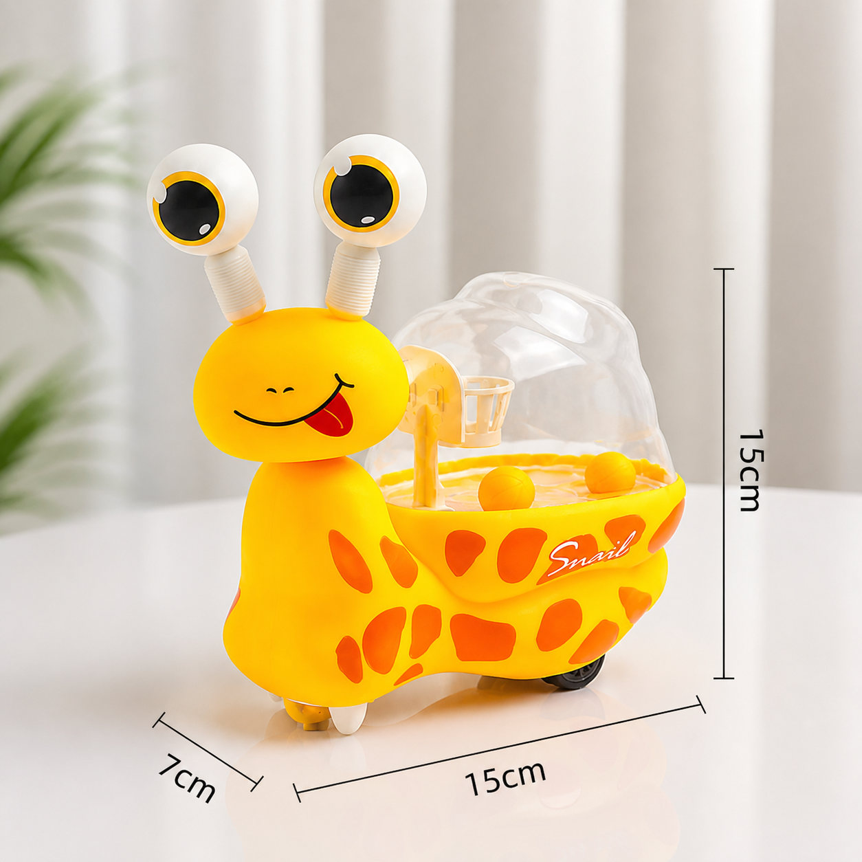 3-in-1 Moving Snail Toy with Basketball Hoop & Telescopic Eyes
