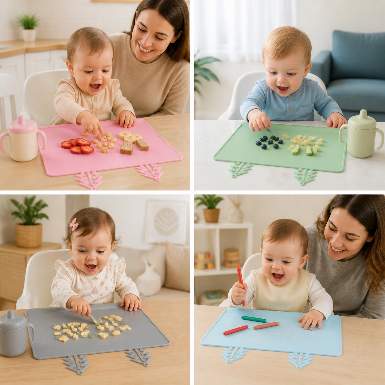 BabySafe Practical & Hygienic Silicone Baby Placemat with Raised Edge