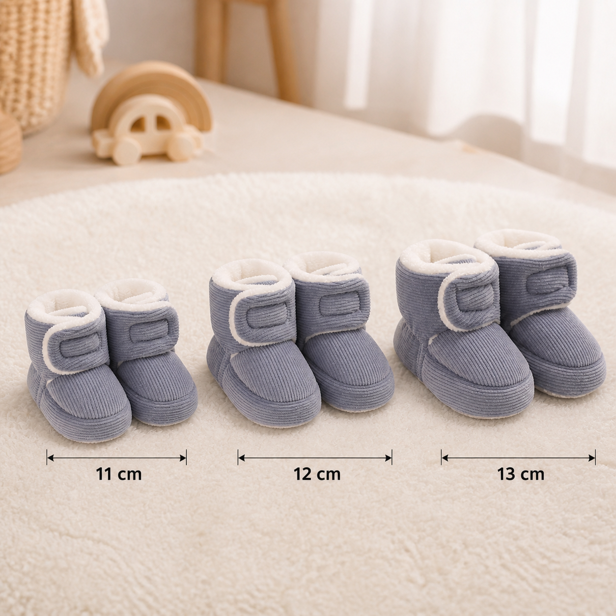 Warm & Cozy Plush Baby Booties with Soft, Non-Slip Soles
