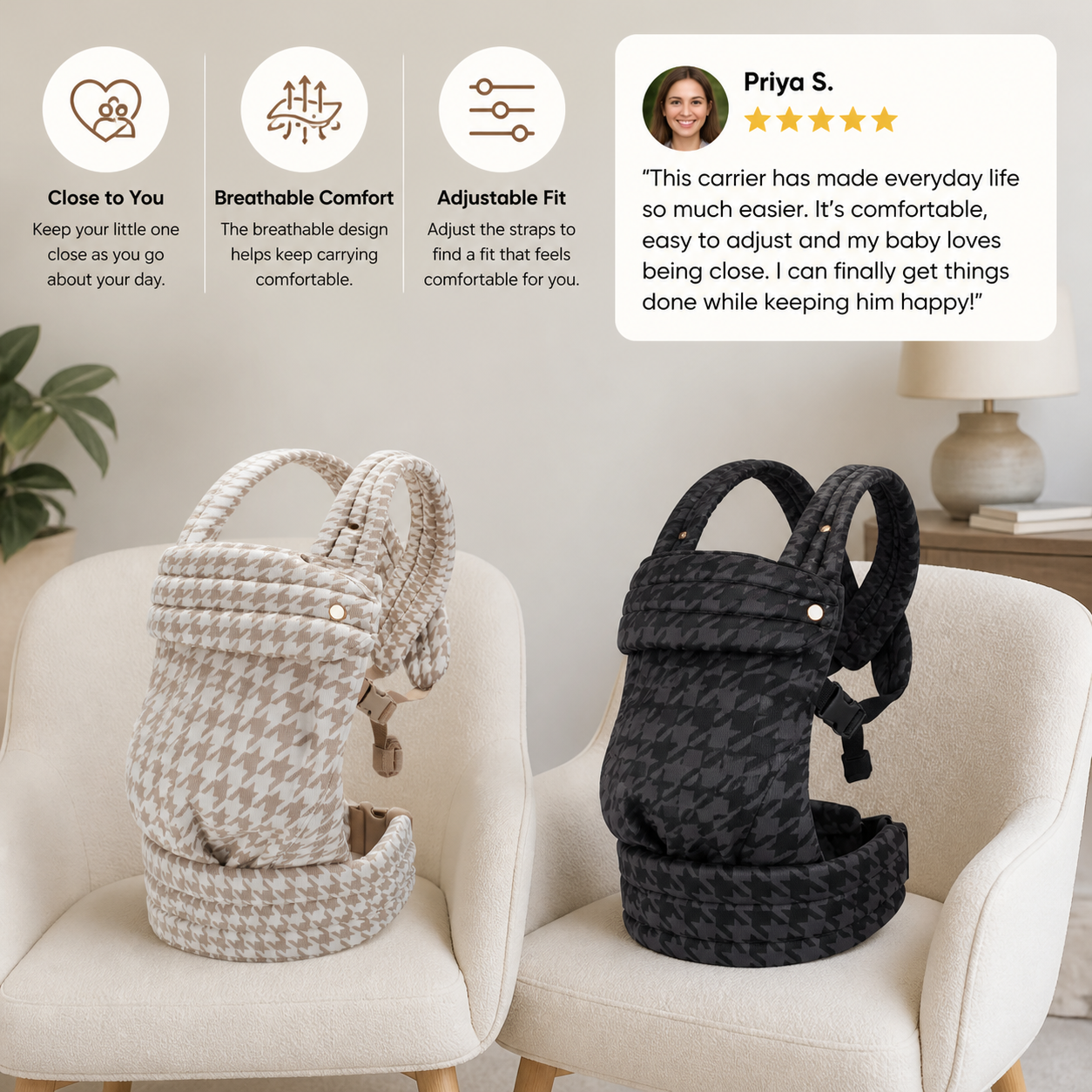 Ergonomic Baby Carrier – Breathable & Adjustable