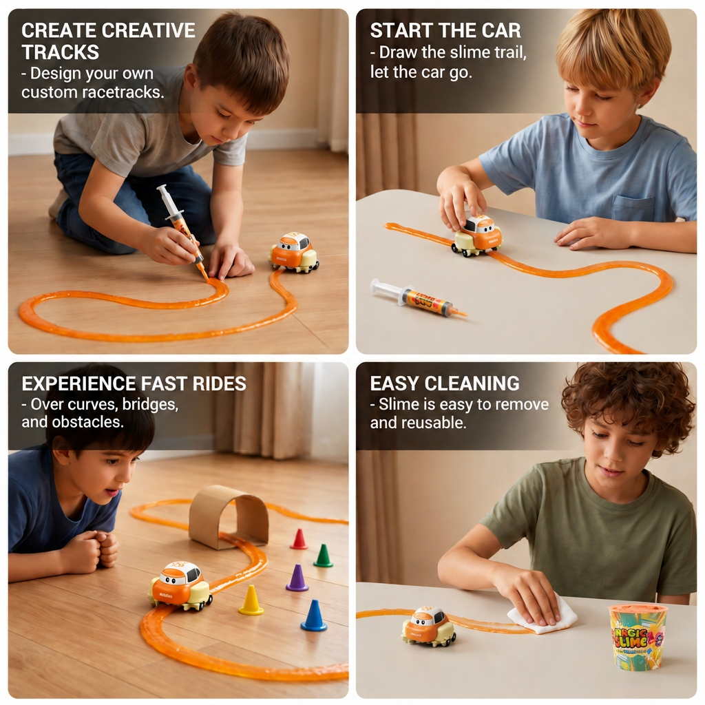 Magic Slime Race Track Set – DIY Electric Car Adventure