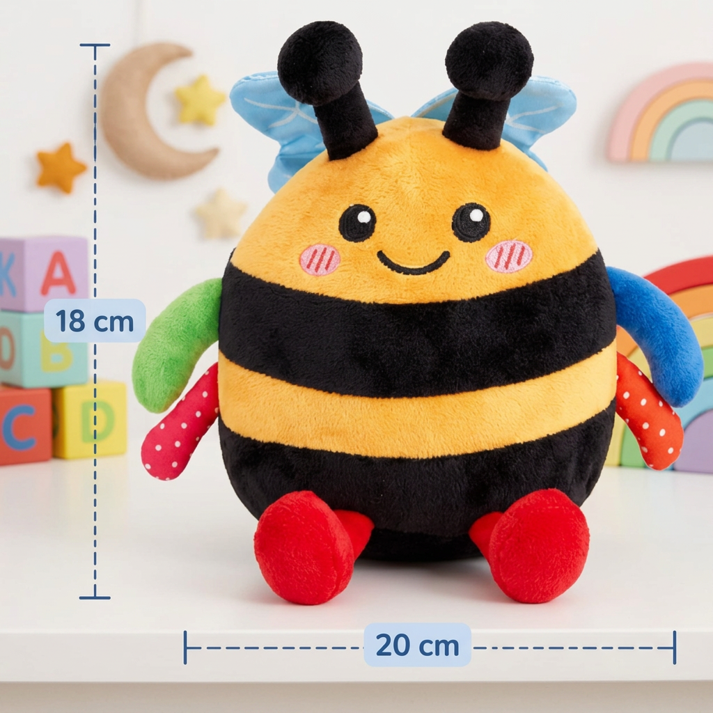 Interactive Musical Tummy Time Bee Plush Toy
