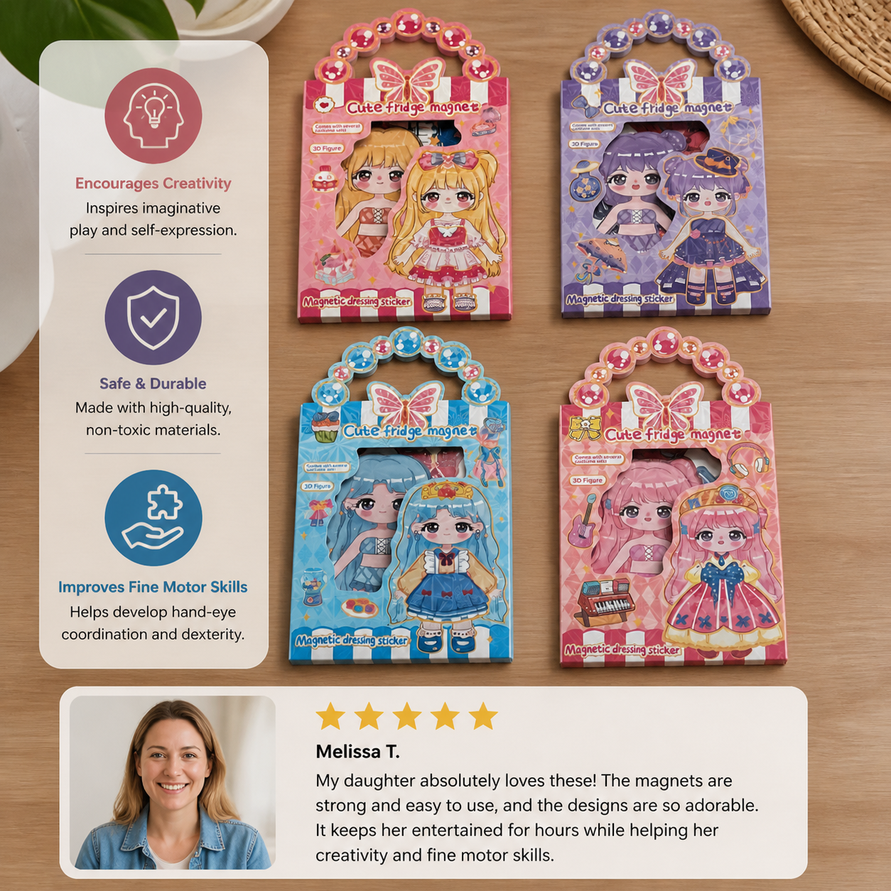 Princess Magnetic Dress-Up Set with 3D Stickers