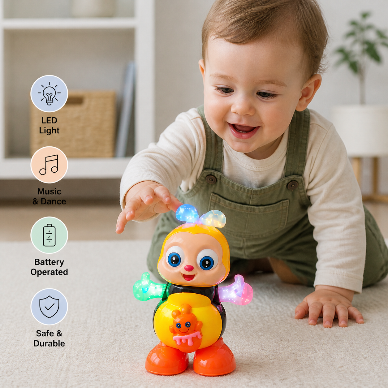 Musical Dancing Bee Toy with Lights and Music