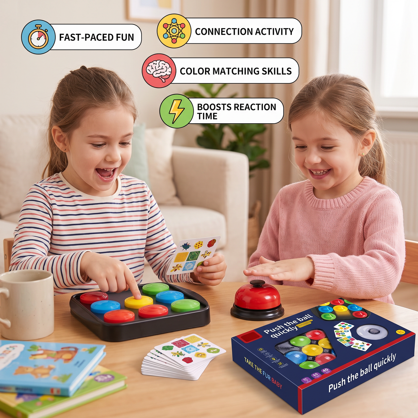 Educational Color Pattern Match Family Bell Game