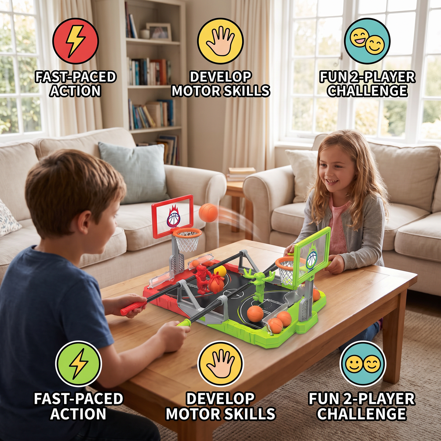 Mini Basketball Battle Game – 2-Player Tabletop Hoops Challenge