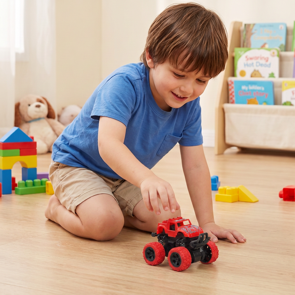Friction-Powered Monster Truck Stunt Car for Kids