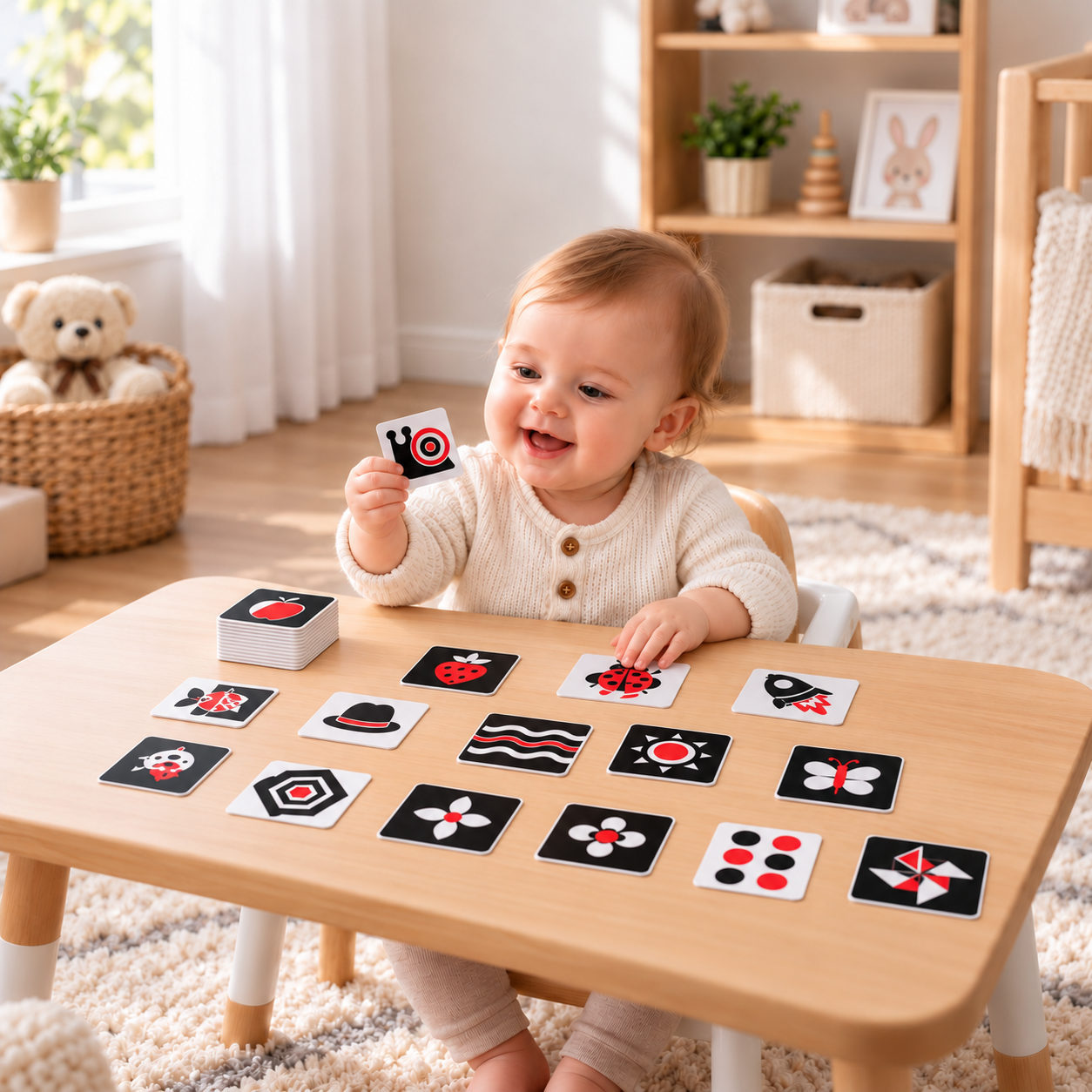 Montessori Baby Learning Flash Cards – Visual Stimulation, Color Recognition & Categorization Set