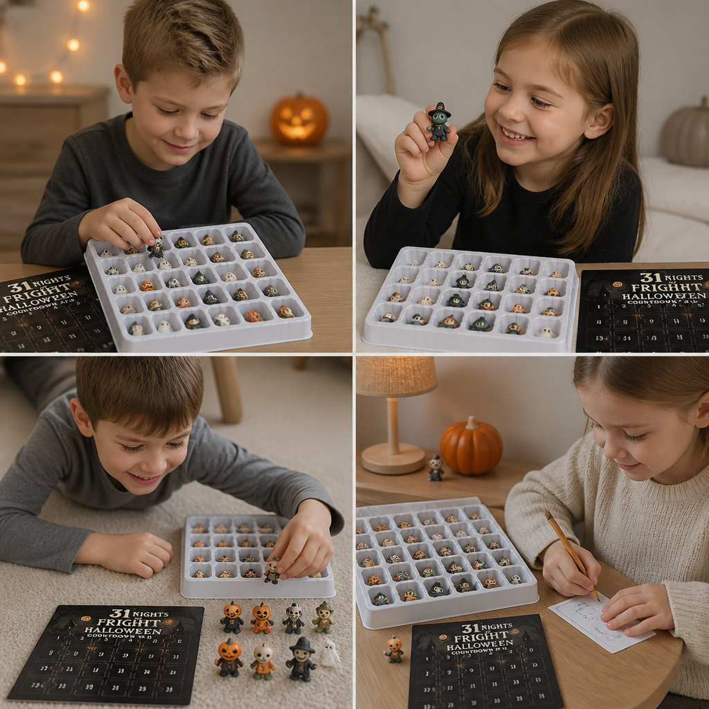 Halloween Countdown Calendar with Surprise Horror Mini Figures & Charms