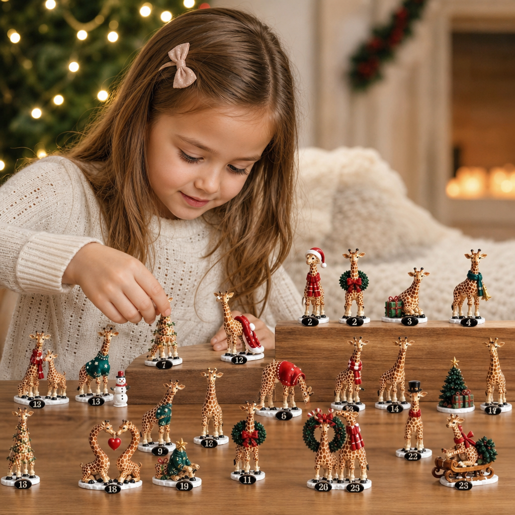 24-Day Christmas Giraffe Figurine Advent Calendar