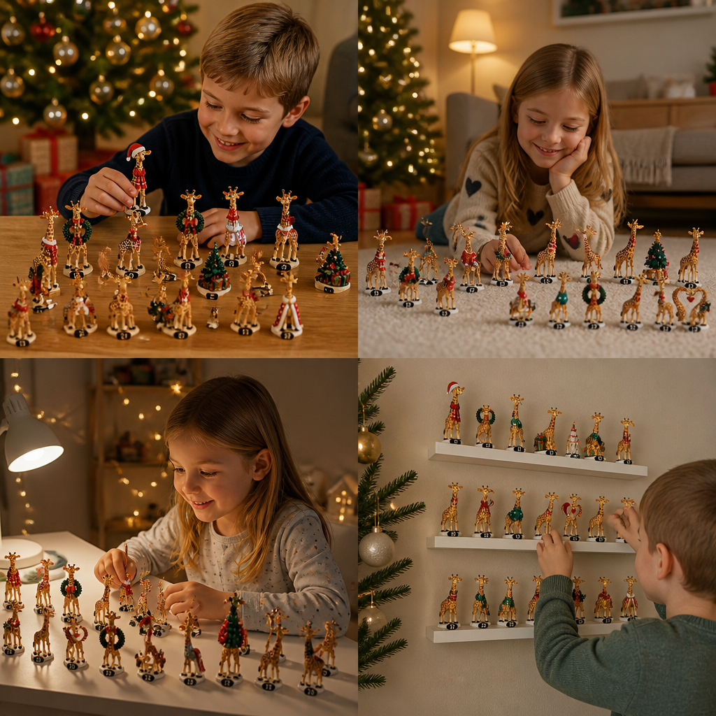 24-Day Christmas Giraffe Figurine Advent Calendar