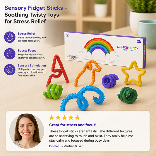 Sensory Fidget Sticks – Soothing Twisty Toys for Stress Relief