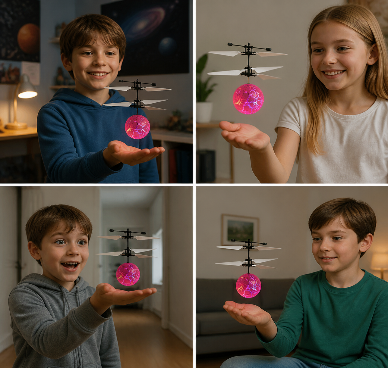 Hand-Controlled Flying LED Ball Drone for Kids