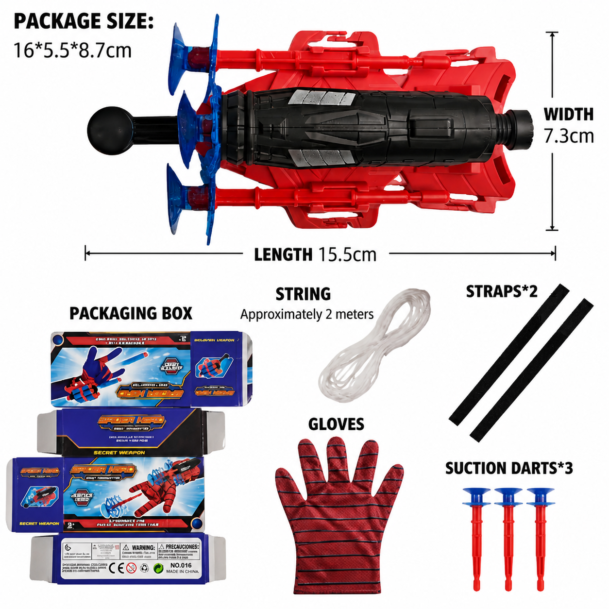 Superhero Web Launcher Glove Set – Wrist String Shooter with Suction Darts