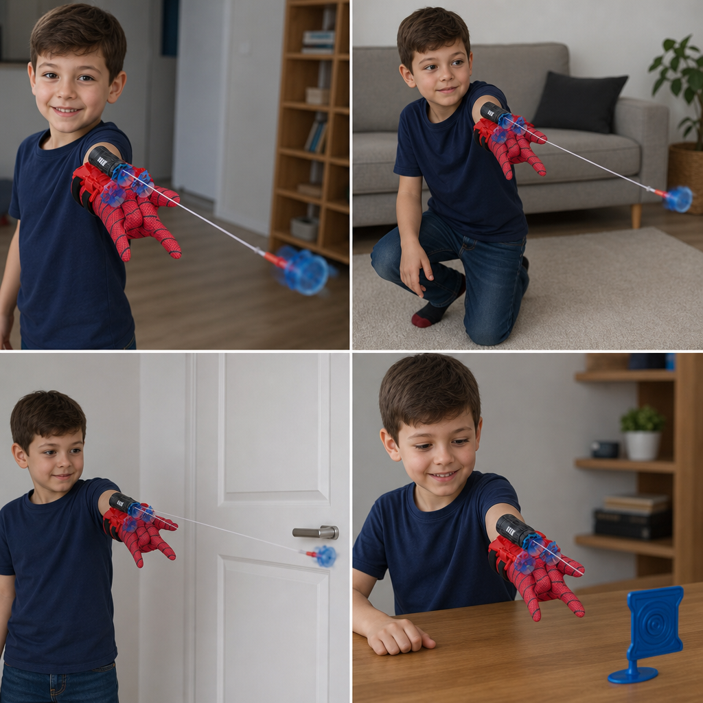 Superhero Web Launcher Glove Set – Wrist String Shooter with Suction Darts