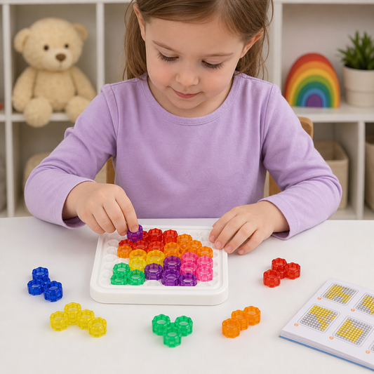 Rainbow Bead Puzzle Board – Logic & Problem-Solving Game