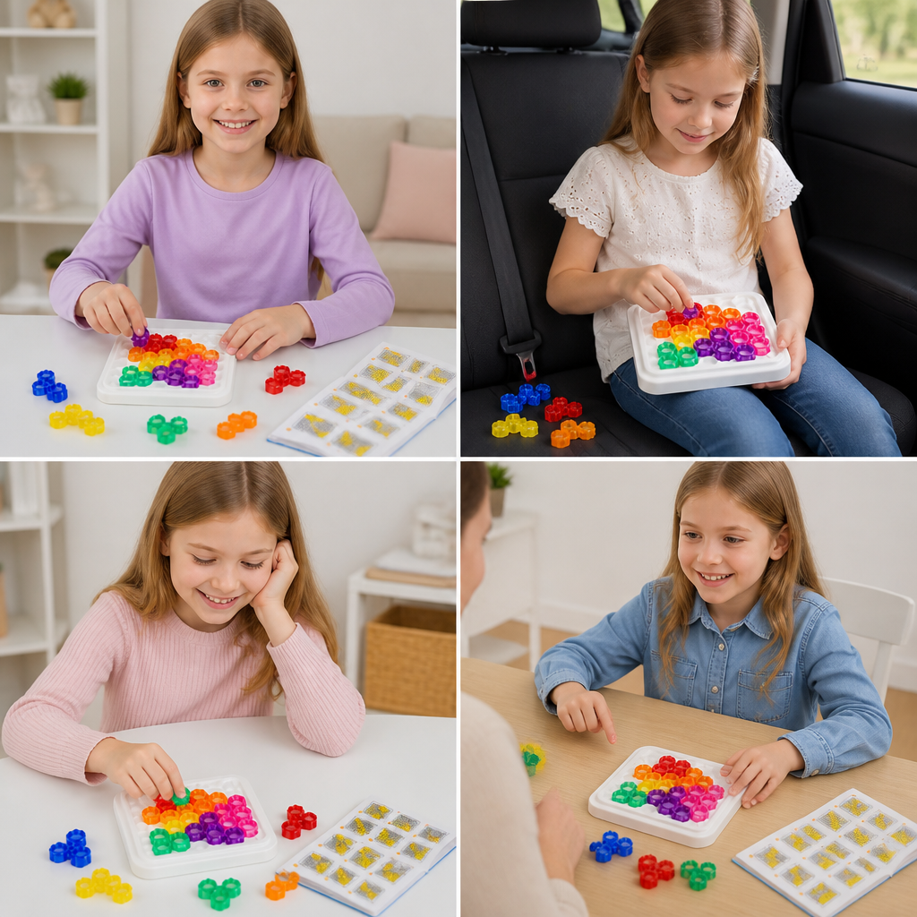 Rainbow Bead Puzzle Board – Logic & Problem-Solving Game
