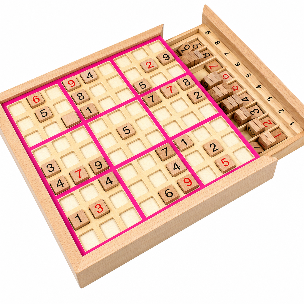 Wooden Sudoku Puzzle Board – Educational Logic & Math Game