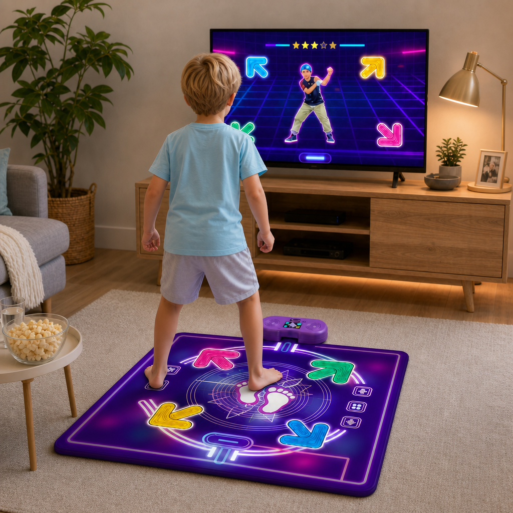 Interactive Musical Dance Mat with LED Lights for Kids
