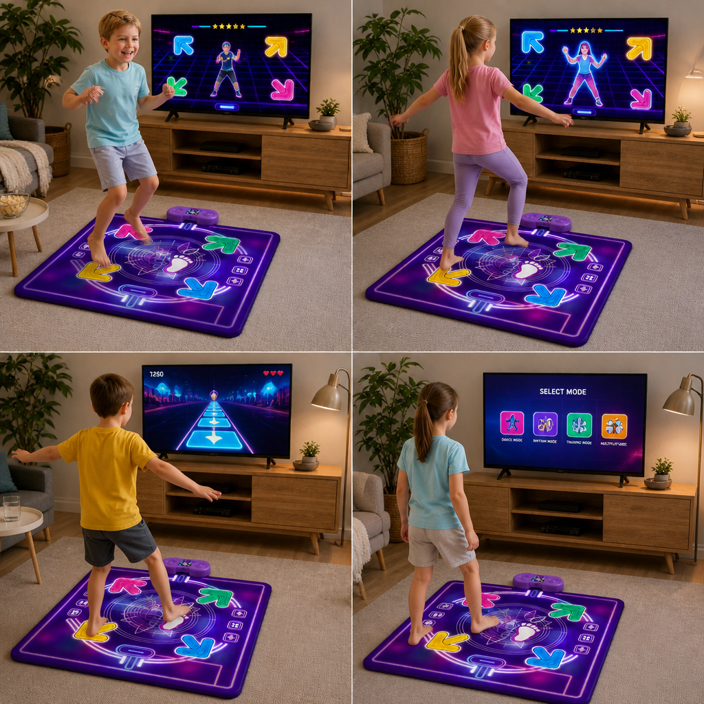 Interactive Musical Dance Mat with LED Lights for Kids