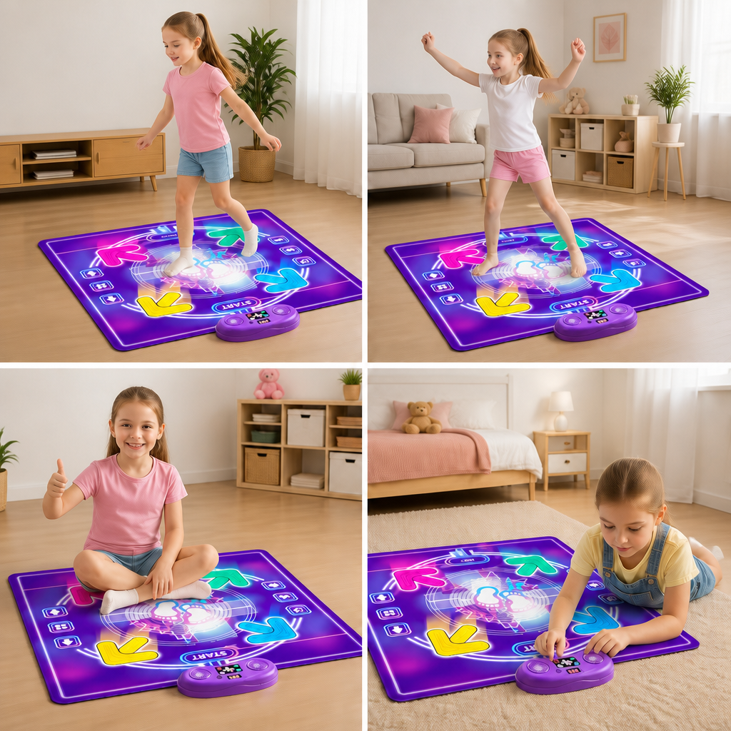 Interactive Musical Dance Mat with LED Lights for Kids