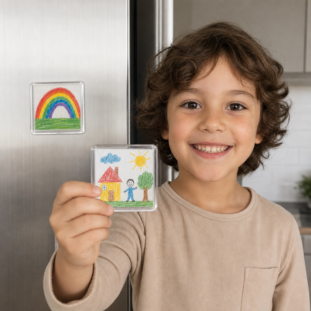 Clear Acrylic Magnetic Photo Frames with Adhesive Backing